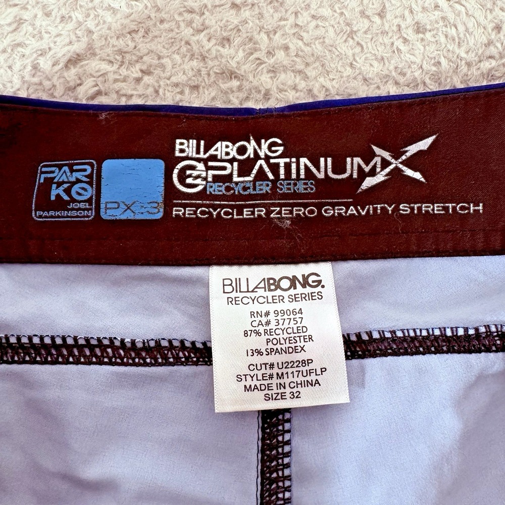 Billabong Platinum Quad X Board Shorts Mens Size 32 Surf Beach Swim‎ Drawstrings - Picture 13 of 15